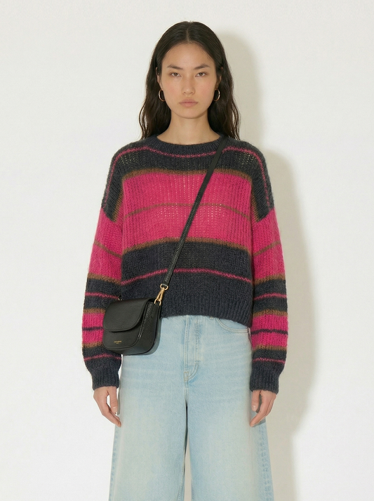 A-18 The Luminous Mohair Colorblock Sweater