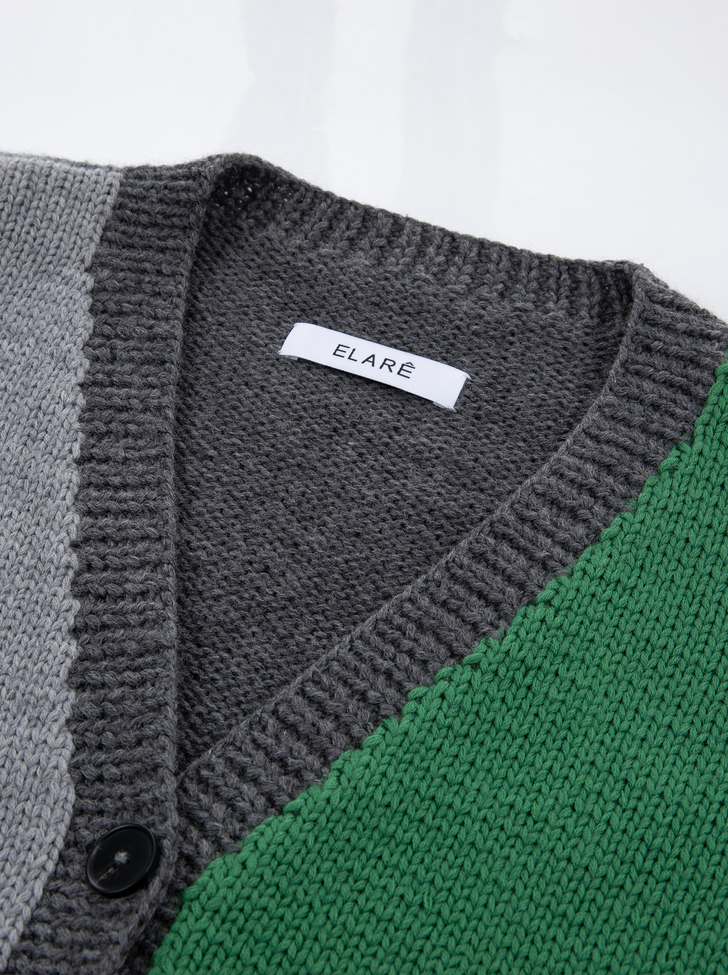 A-04 Geometric Color-Block Cardigan