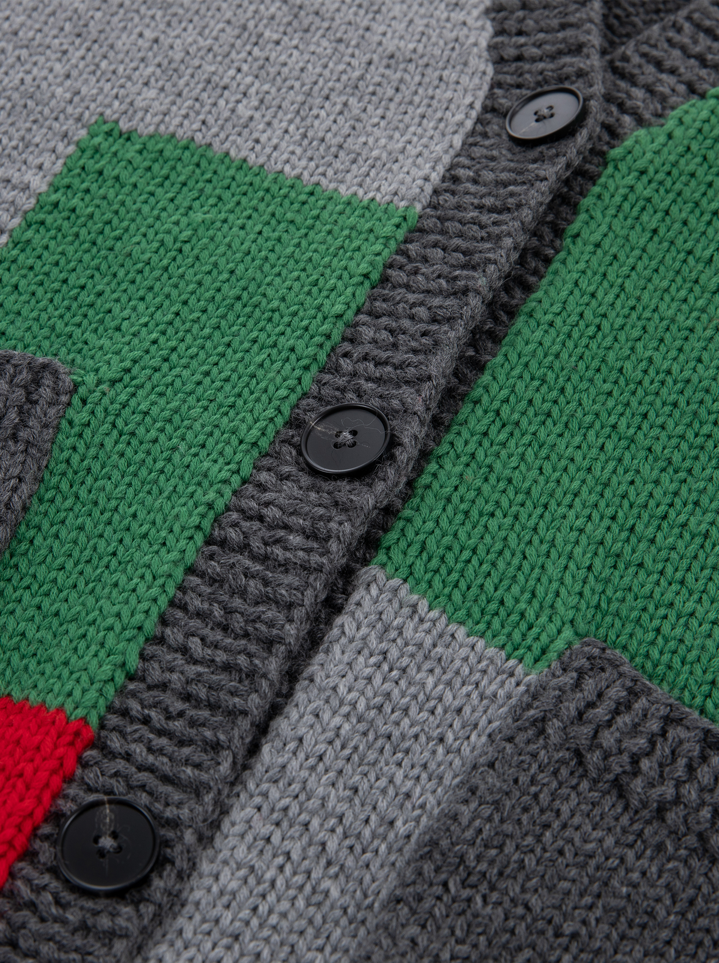A-04 Geometric Color-Block Cardigan