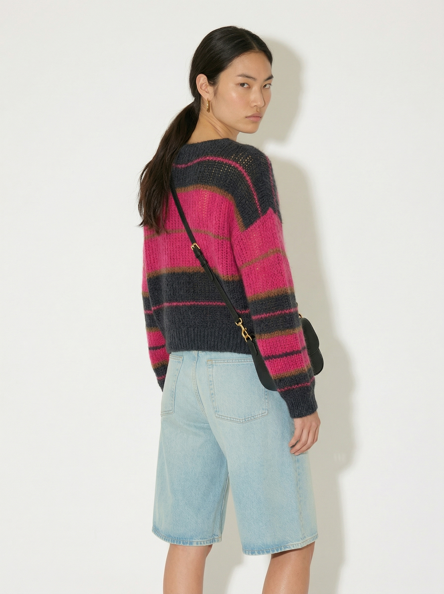 A-18 The Luminous Mohair Colorblock Sweater