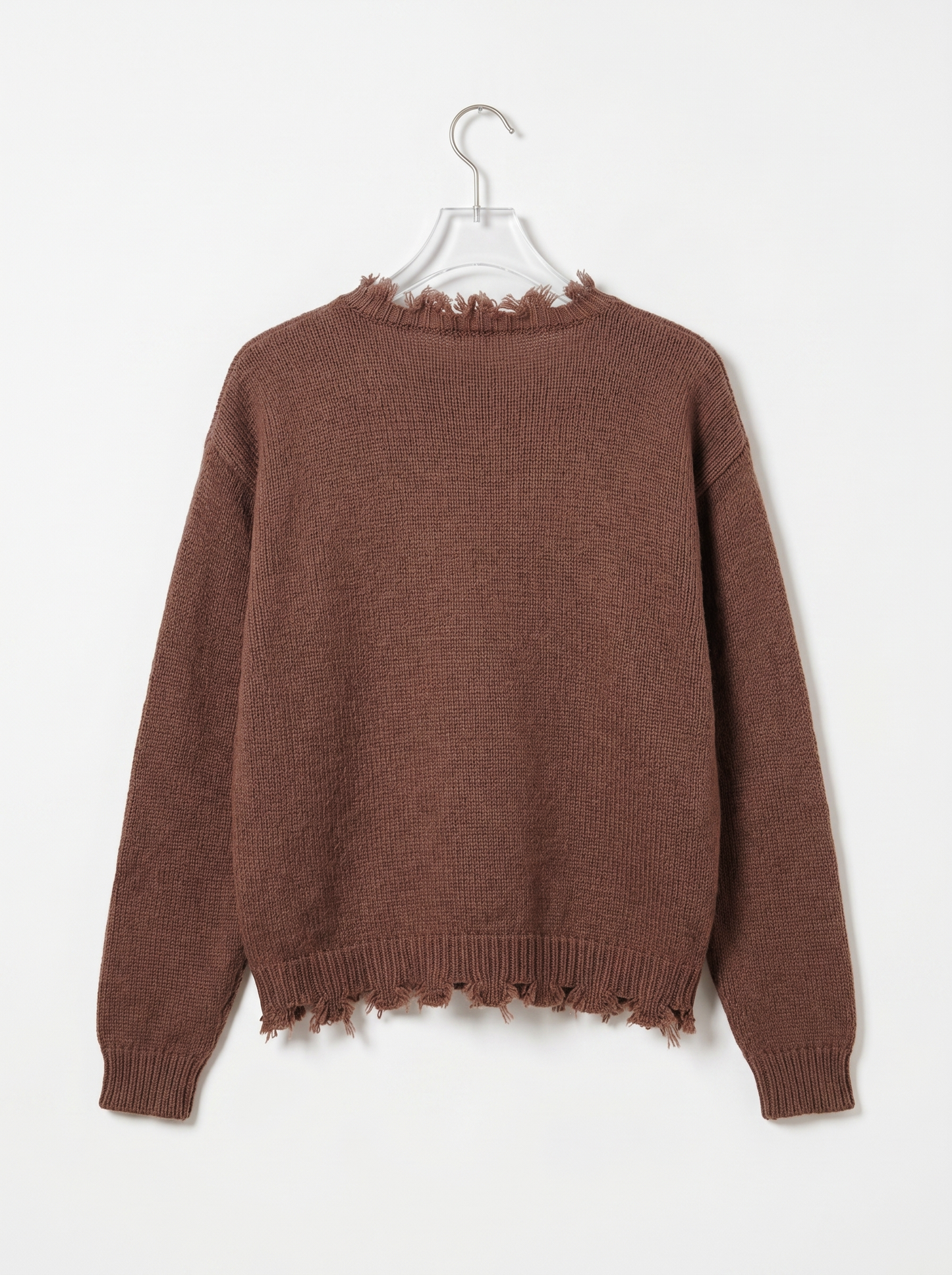 A-01  Raw Edge Frayed Cardigan