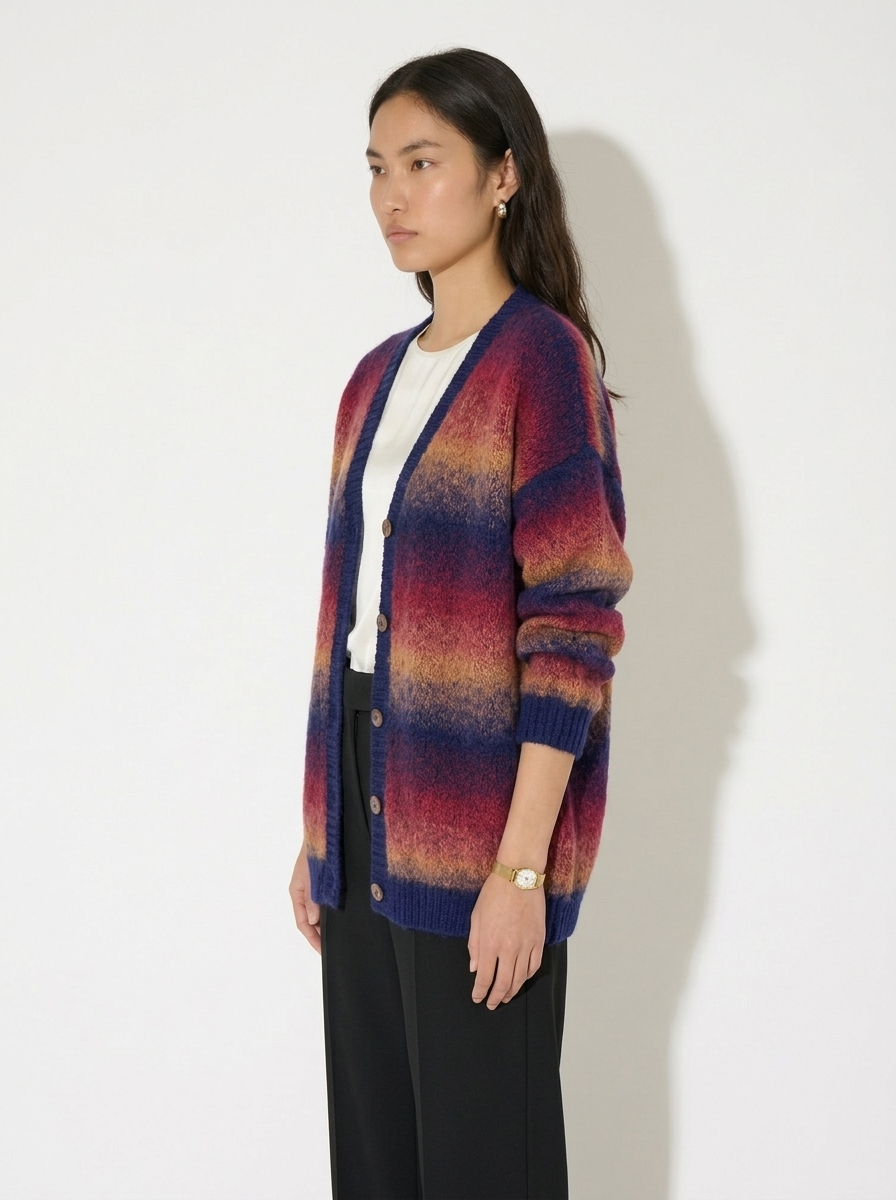A-07 Sunset Glow Mohair Cardigan