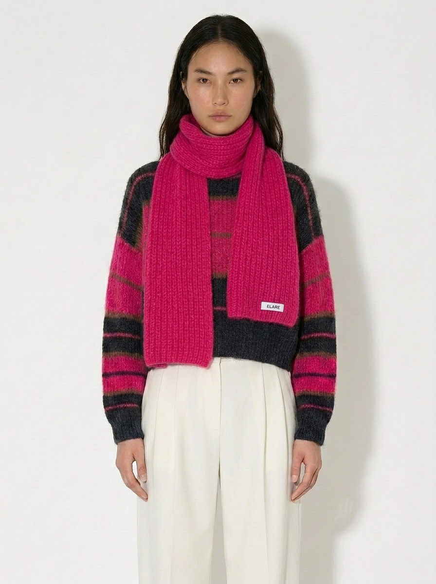 A-18 The Luminous Mohair Colorblock Sweater