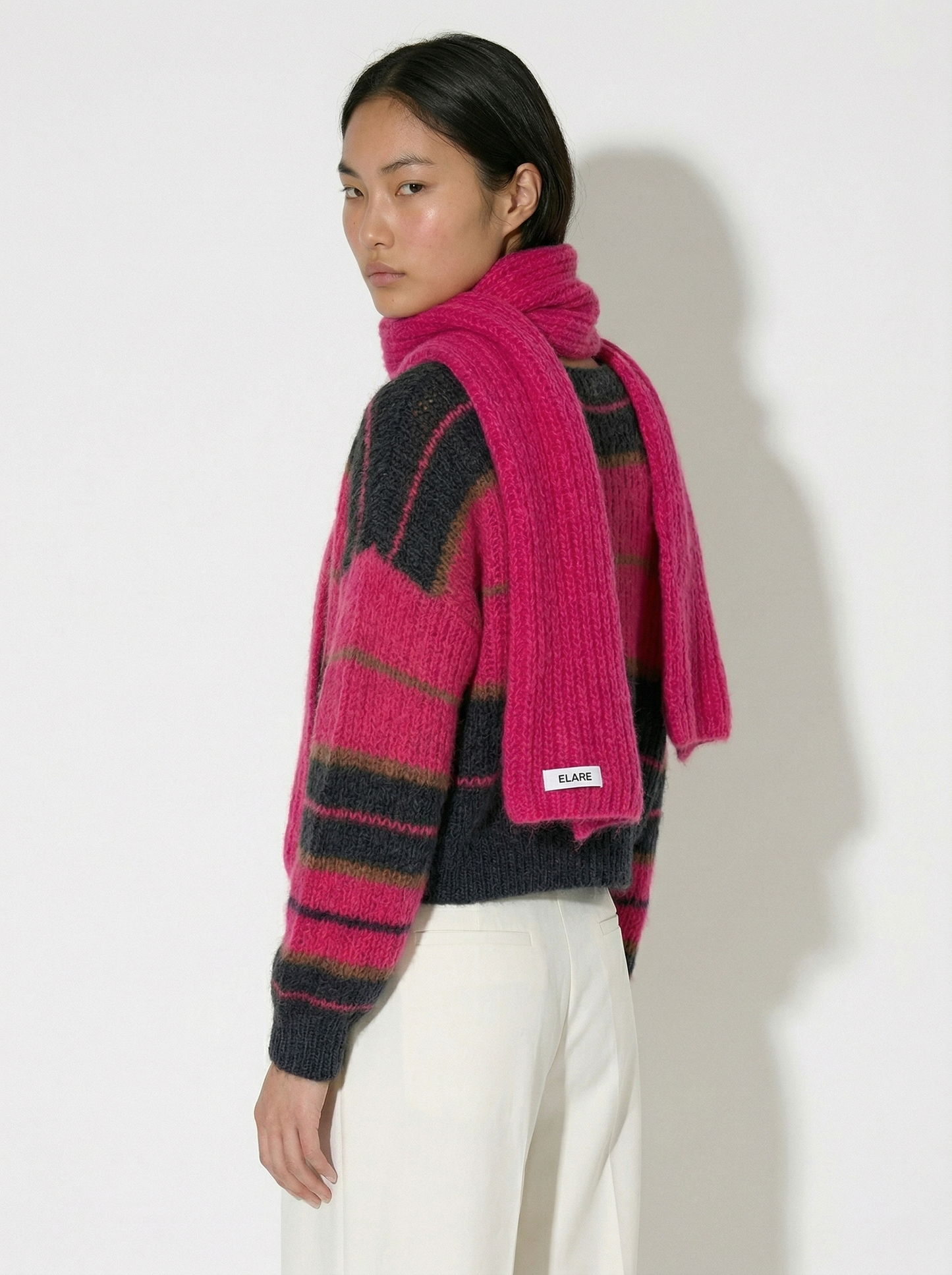 A-18 The Luminous Mohair Colorblock Sweater