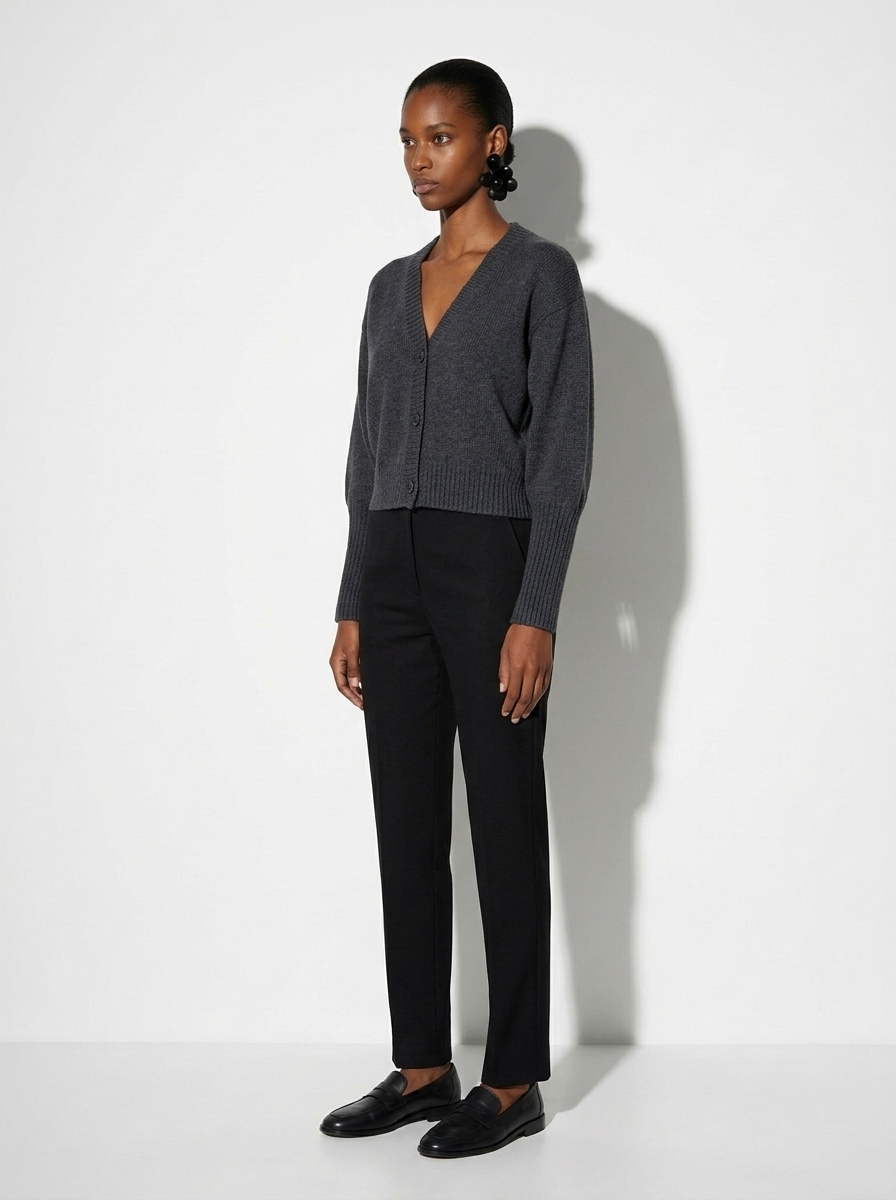 A-05 Hand-Knit Textured Crop Cardigan