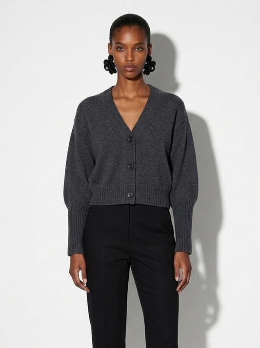 A-05 Hand-Knit Textured Crop Cardigan