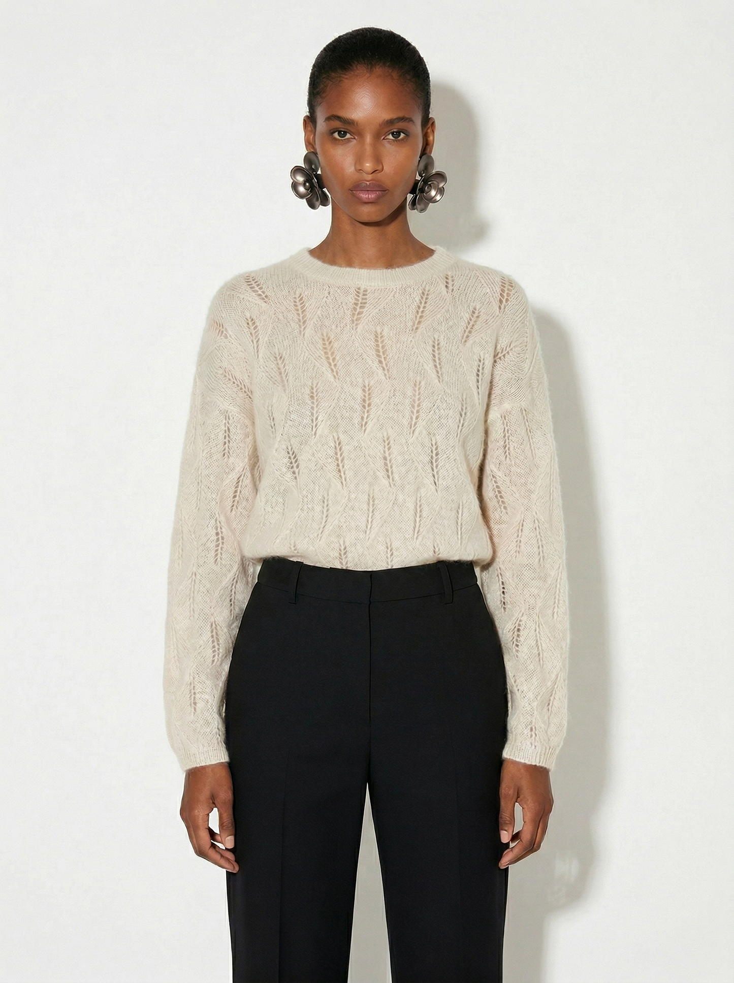 A-19 The Leaf-Lattice Mohair Sweater