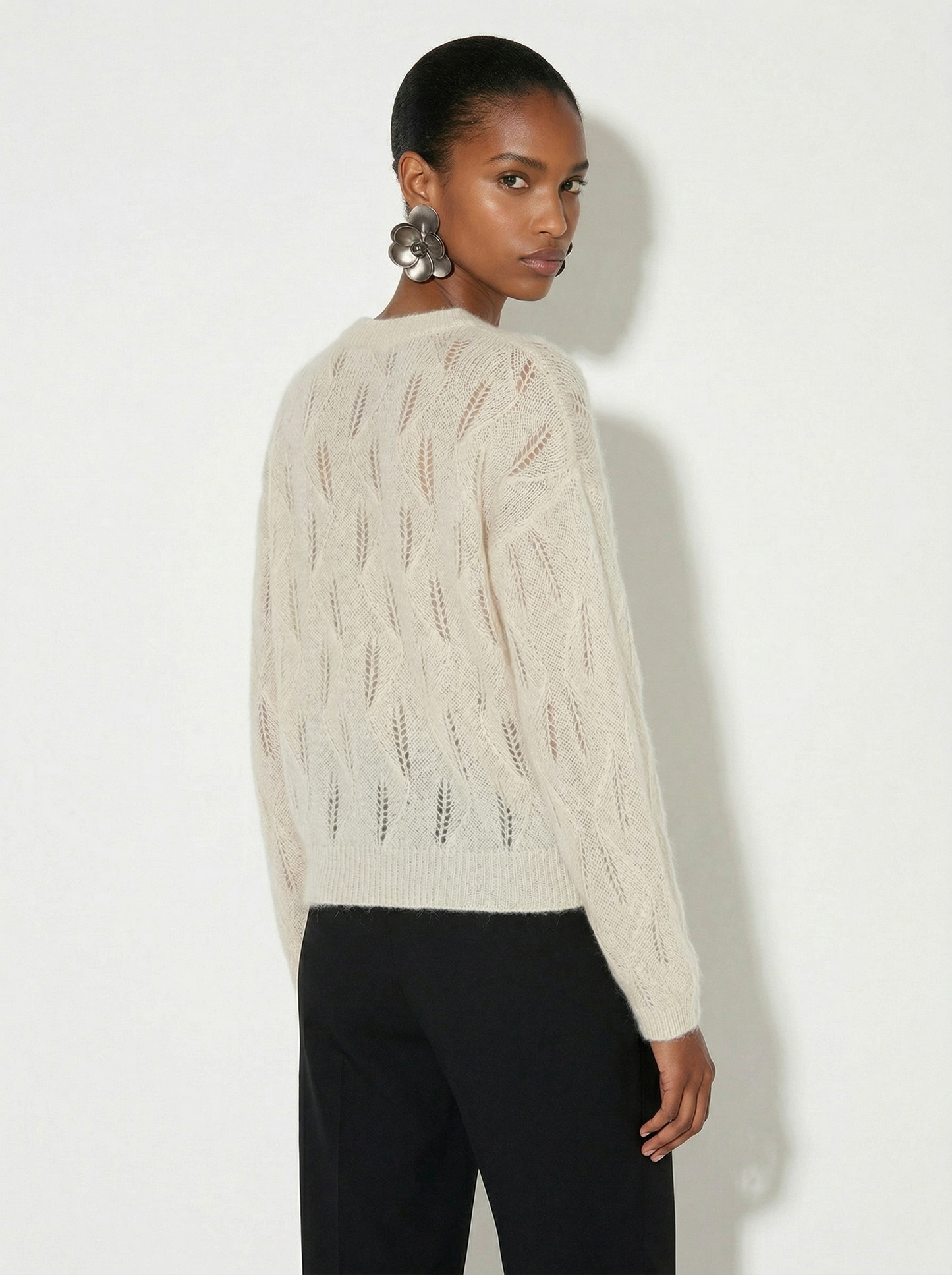A-19 The Leaf-Lattice Mohair Sweater