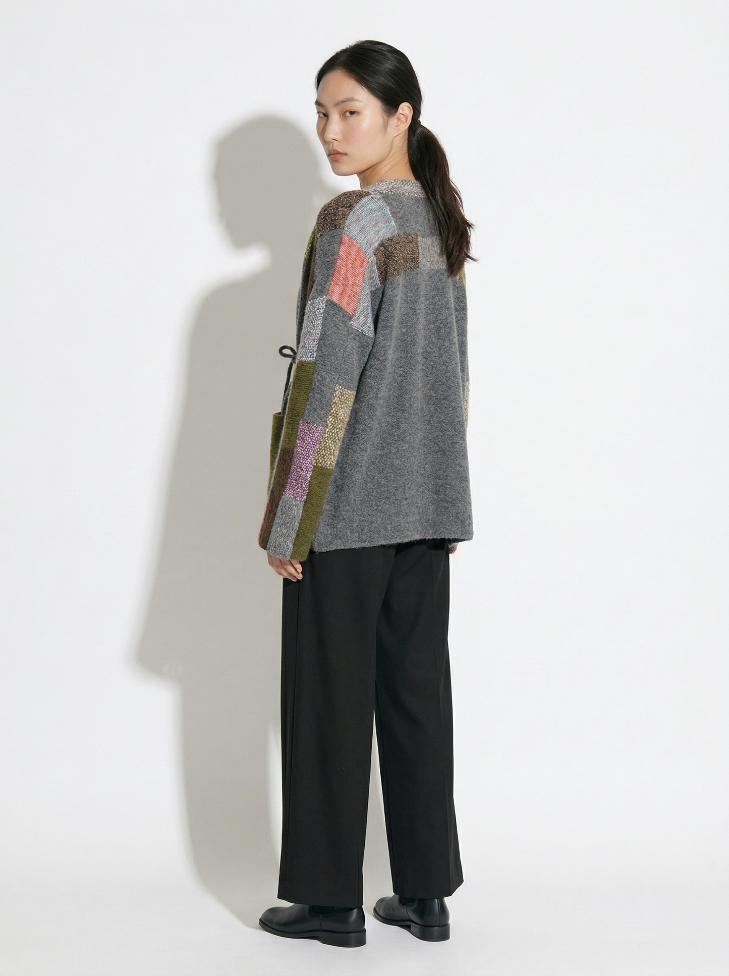 A-03 Patchwork Wrap Cardigan