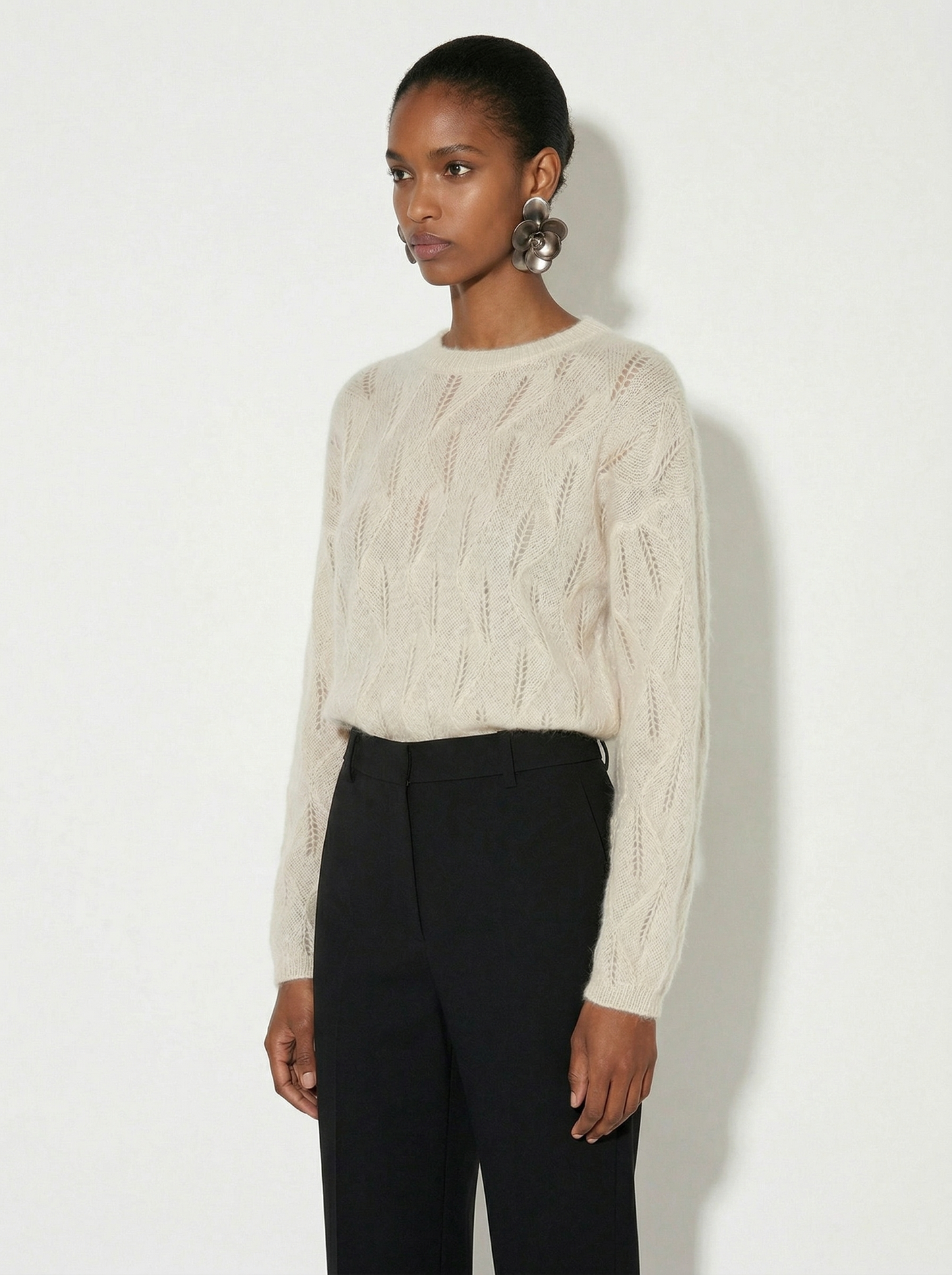 A-19 The Leaf-Lattice Mohair Sweater