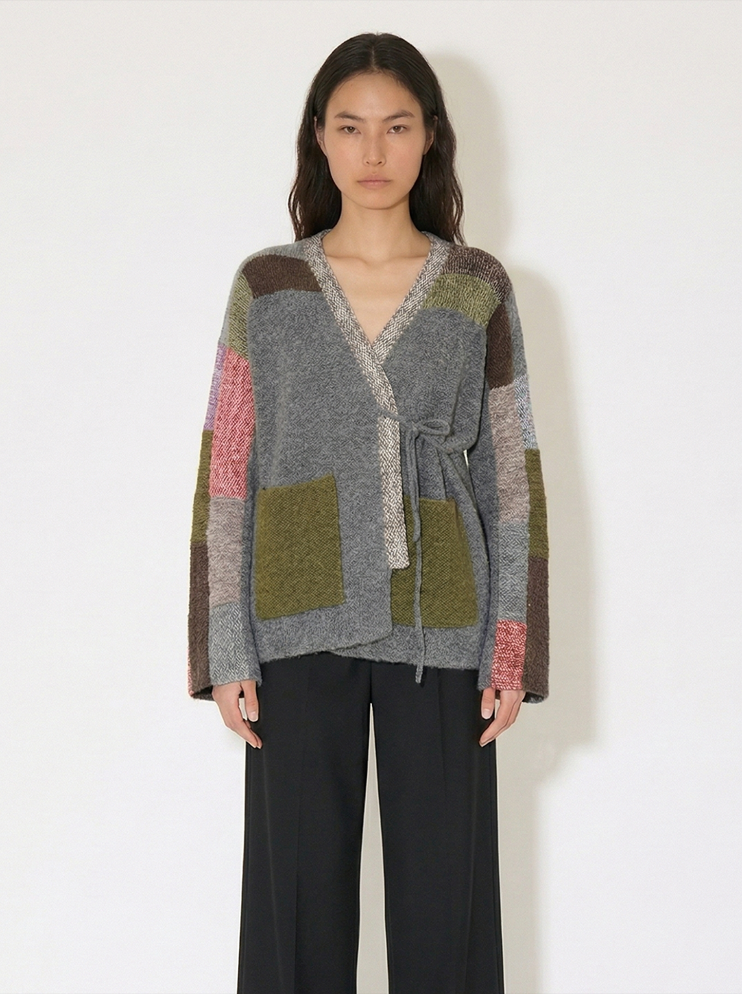 A-03 Patchwork Wrap Cardigan