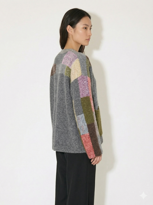 A-03 Patchwork Wrap Cardigan