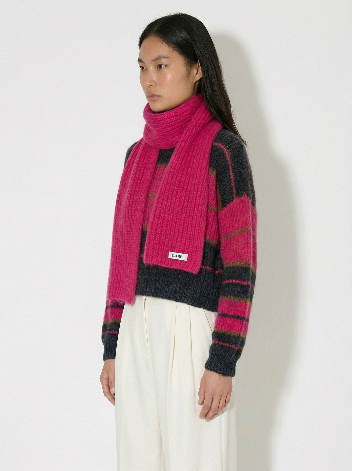 A-18 The Luminous Mohair Colorblock Sweater