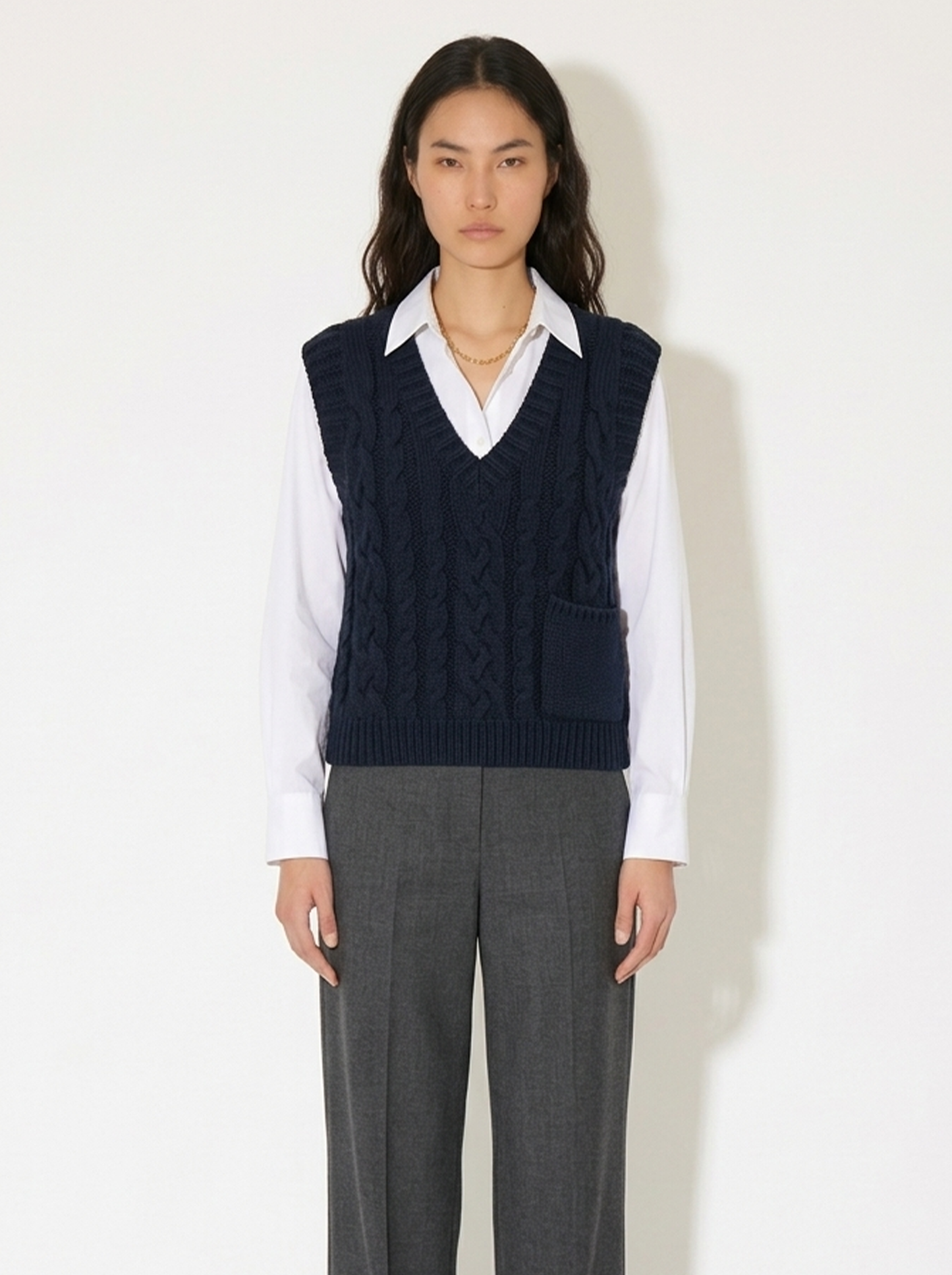 A-14 The Classic Cable Knit Vest