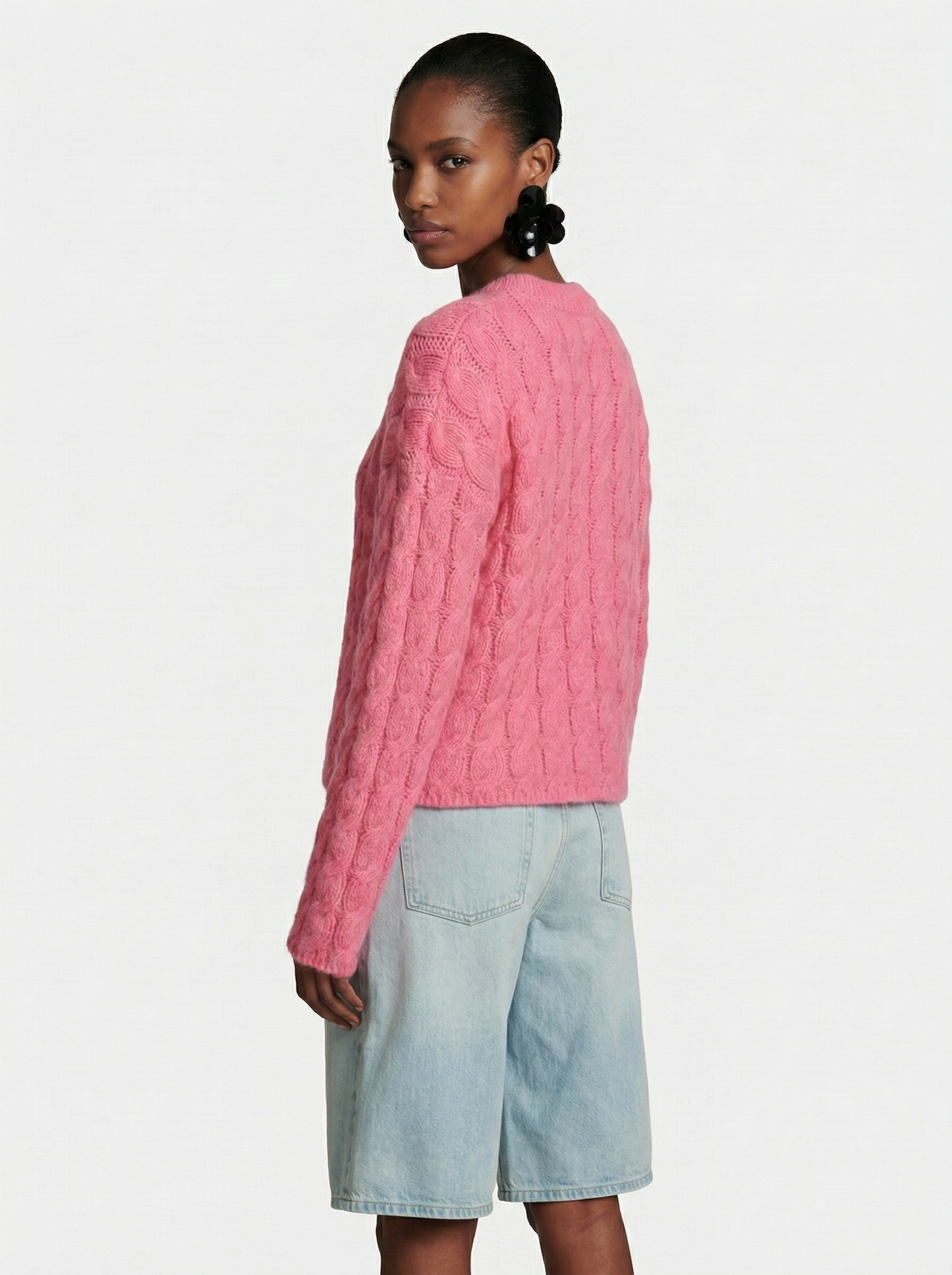 A-23 The Pop of Pink Cable Knit