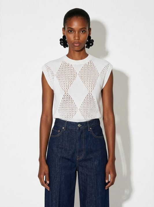 A-15 The Hand-Knit Cotton-Silk Vest