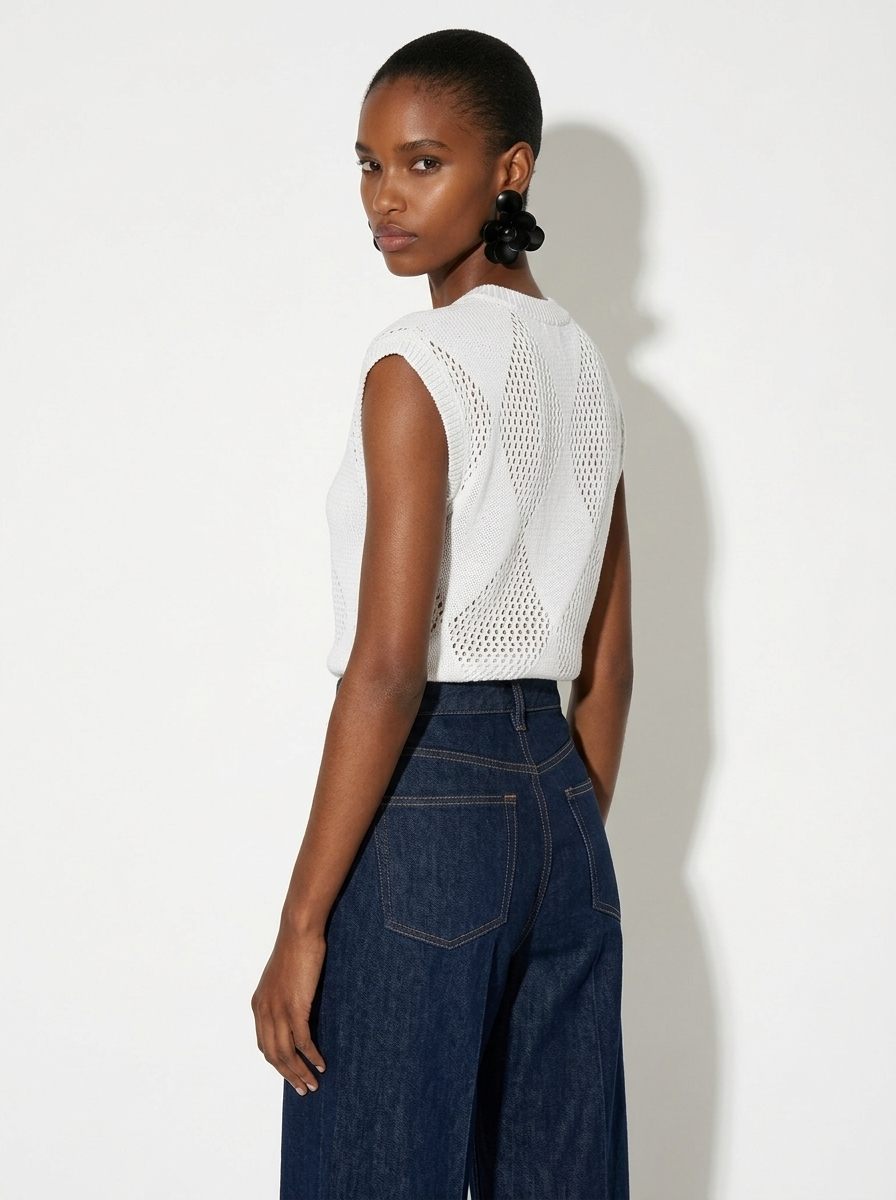 A-15 The Hand-Knit Cotton-Silk Vest