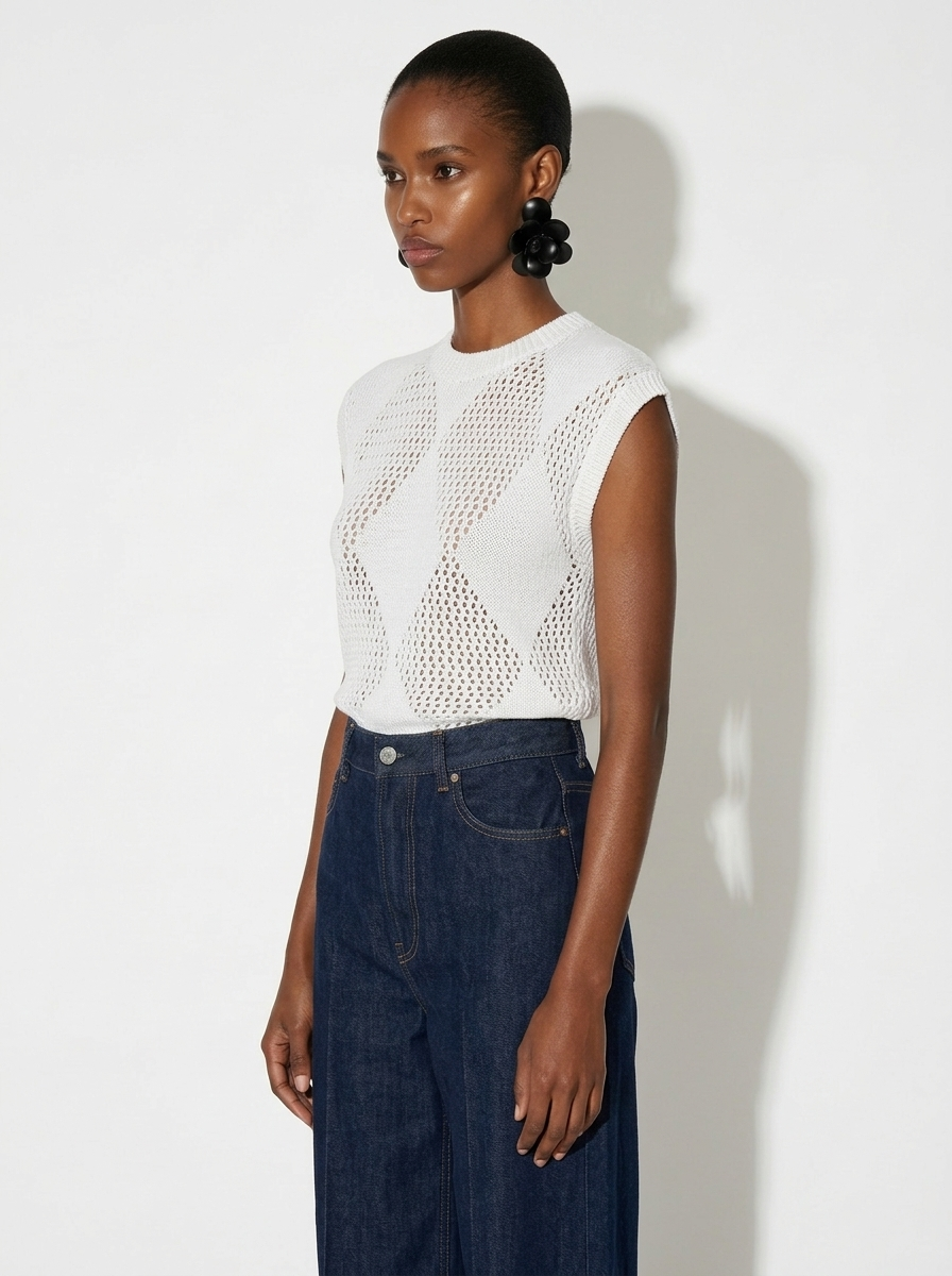A-15 The Hand-Knit Cotton-Silk Vest