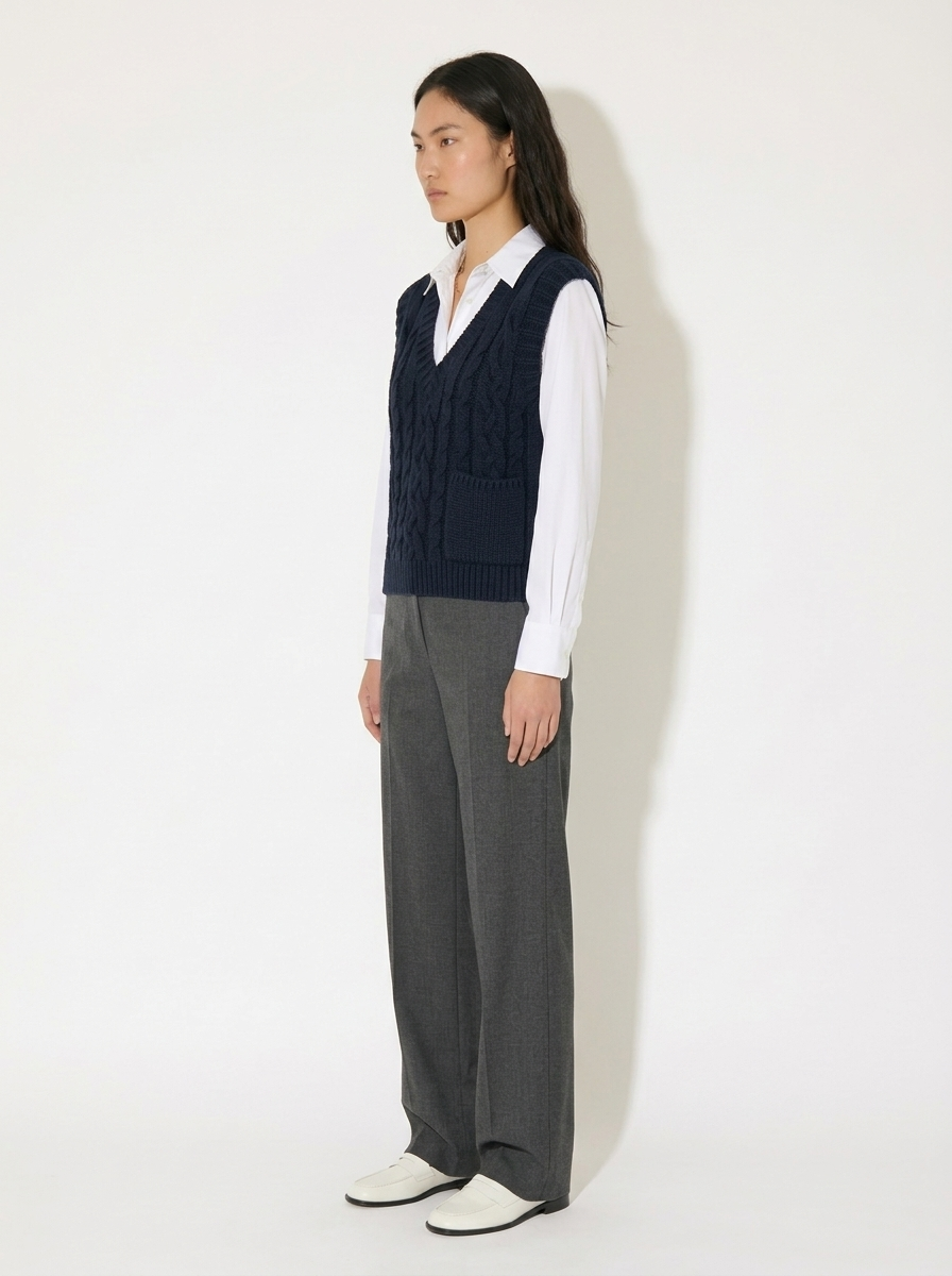 A-14 The Classic Cable Knit Vest
