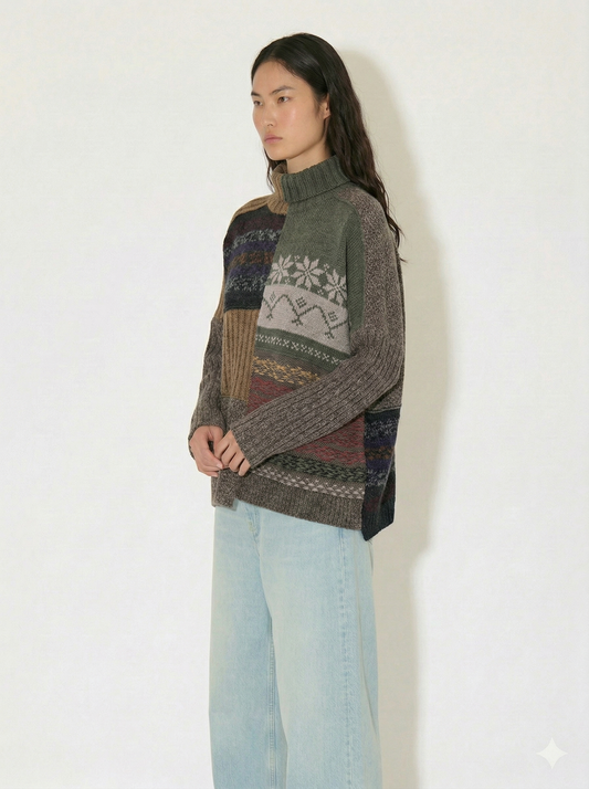 A-26 The Alpine Patchwork Turtleneck